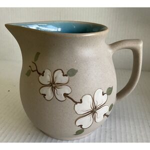 Pigeon Forge Pottery Pitcher Dogwoods Smokey Mts Tennessee 5.5" Hand Made Decor